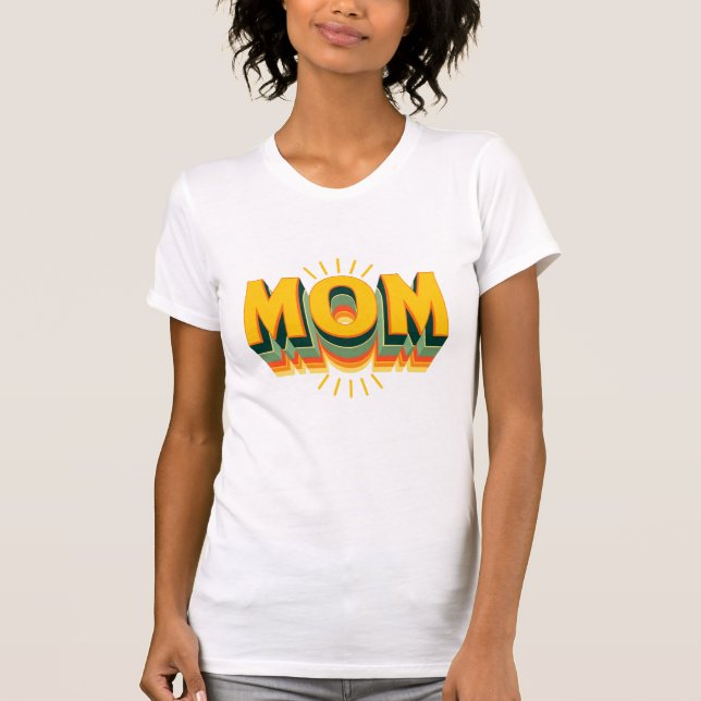 Retro 70-tals Mom-typografi T Shirt (Framsida)