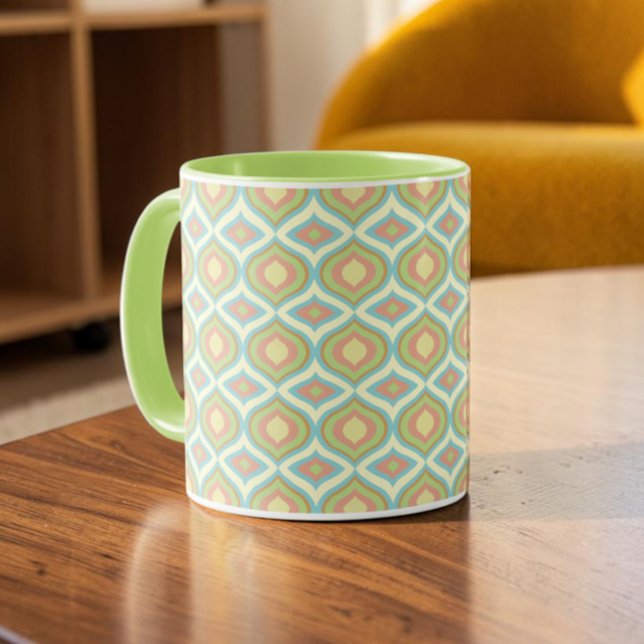 Retro 70-tals Pastell Geometrisk Tapet Mugg (Skapare uppladdad)