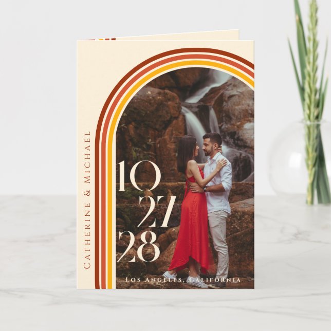 Retro 70-tals regnbåge groovy valv fotot program (Framsida)