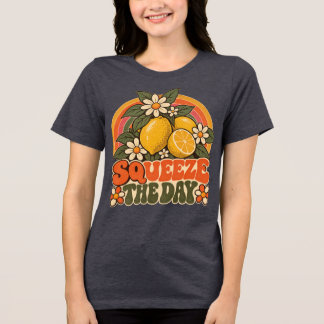 Retro 70-tals Squeeze The Day Citron Grafisk T-Shi T Shirt