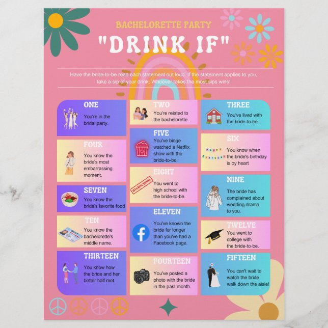 Retro 70-tals stil Söndagskväll Drink Om Spel (Framsida)