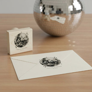 Retro 70-talsfest Disco Boll Glitter Glam Bröllop Stämpel
