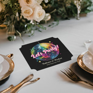 Retro 70-talsfest Discoklot Glitter Glam Bröllop Underlägg Papper