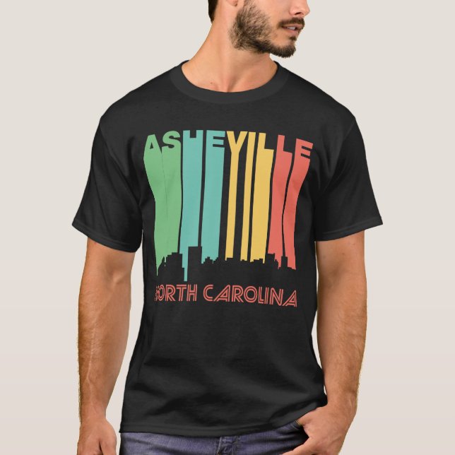 Retro 70-talstil Asheville North Carolina Skylin Tee Shirt (Framsida)