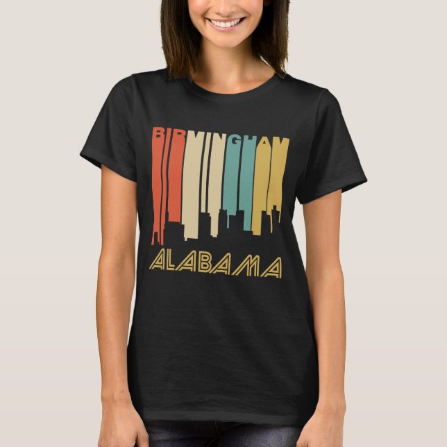Retro 70-talstilBirmingham Alabama horisont T-shirt (Framsida)