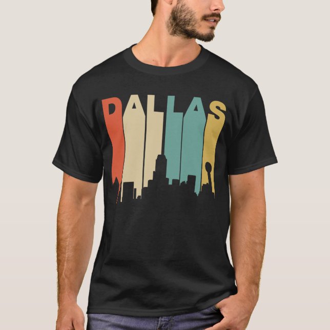 Retro 70-talstilDallas Texas horisont Tee (Framsida)