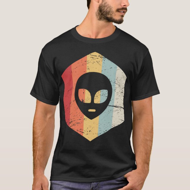 Retro 70S Alien Ufo-ikon T Shirt (Framsida)
