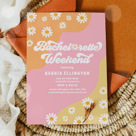 Retro 70s Bachelorette Helg Itinerary Inbjudningar