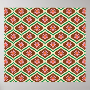 Retro 70s: Blommönstret Vintage Poster