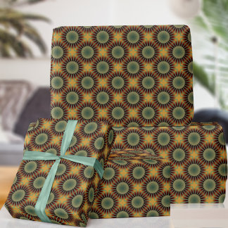 Retro 70s Brun cirkel Mönster Presentpapper