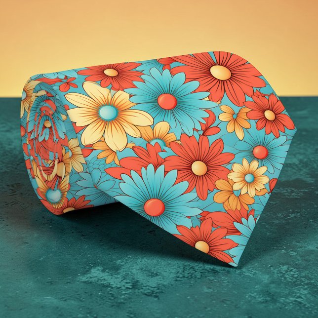 Retro 70s Classic Flowers Groovy Custom Necktie Slips (Skapare uppladdad)