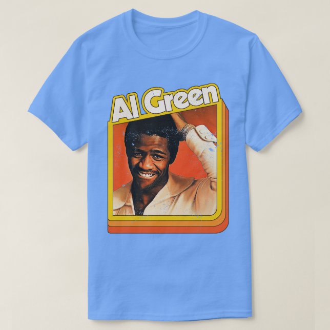 Retro 70s Colorway Al Grönt T Shirt (Design framsida)