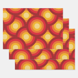Retro 70s Geometric Orange Gult Brown Circles