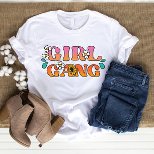 Retro 70's Girl Gang Womans grundläggande T-shirt