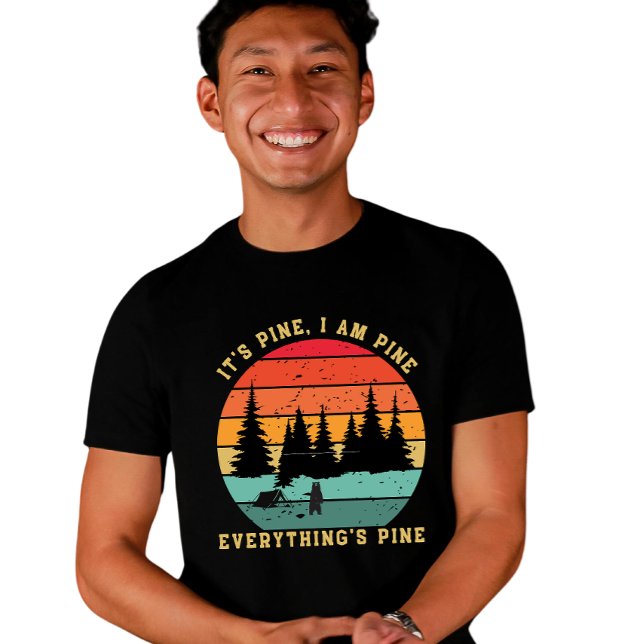 Retro 70s graphic Sunset Camping Hiker  T Shirt (Skapare uppladdad)
