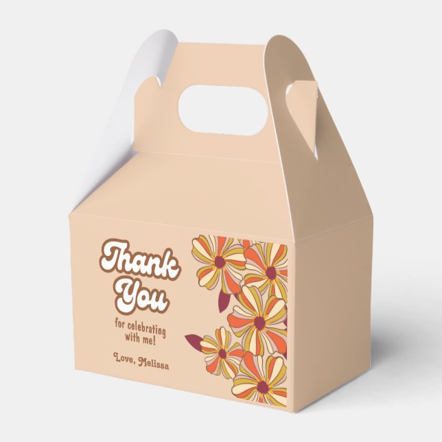 Retro 70s Groovy Hippie Flower Tack Presentaskar (Framsidan Sidan)