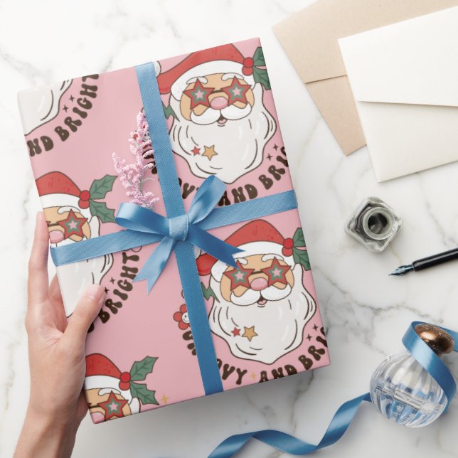 Retro 70s Groovy och Bright Jultomten Presentpapper (Gifting)