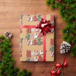 Retro 70s Groovy och Bright Jultomten Presentpapper<br><div class="desc">Gör julgroovy och ljus med detta färgstarka omslag pappert. Den har senapsbakgrund och en "Holly,  Jolly,  Vibes" mönster.</div>