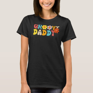 Retro 70s Groovy Pappa Matching Family 1 Birthda T Shirt