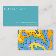 Retro 70s Gult - Trendig för blå färgfull Abstrakt