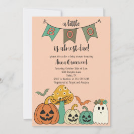 Retro 70's Halloween Baby Shower Little Boo Invita Inbjudningar