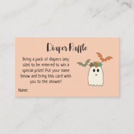 Retro 70's Halloween Baby Shower Raffle Tilläggskort