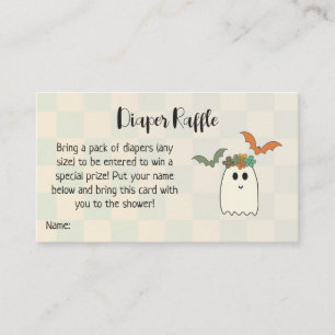 Retro 70's Halloween Baby Shower Raffle Tilläggskort