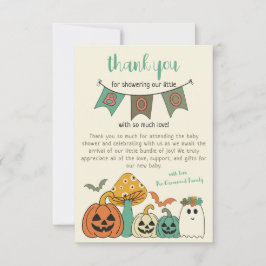 Retro 70's Halloween Little Boo Baby Shower Tack Kort
