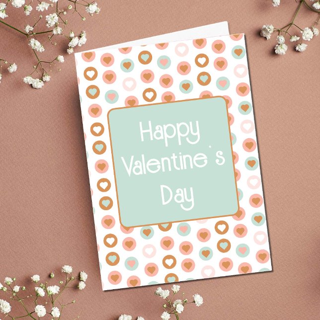 Retro 70s hippy Valentine's Day Kort (Skapare uppladdad)