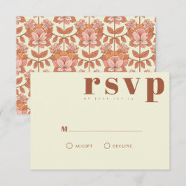 Retro 70s-inspirerat Bröllop OSA Card Kort