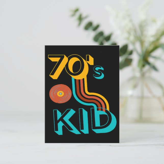RETRO 70'S KID - CASSETTE ÄLSKARE VYKORT (Stående Fram)