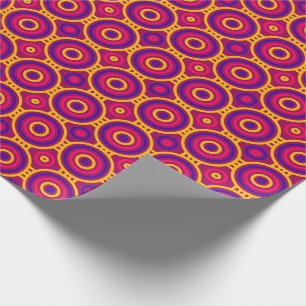 Retro 70s länkade cirklar i Gult, Rosa, Lila Presentpapper
