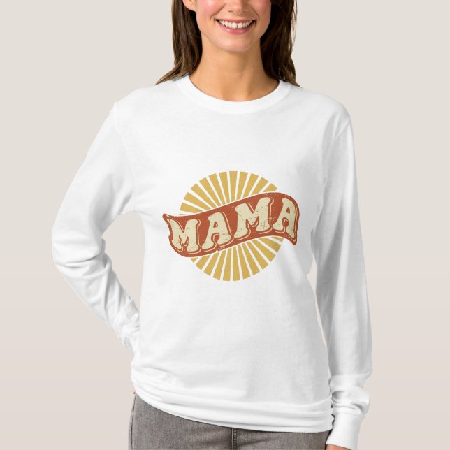 Retro 70s-Mamma T Shirt (Framsida)