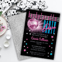 Retro 70's Neon Se Disco Boll Bachelorette Party