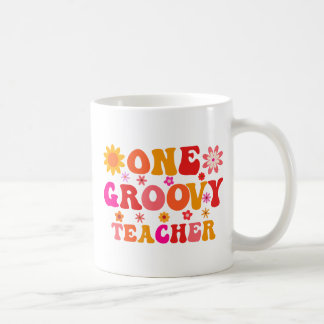 Retro 70s One Groovy Teacher Kaffemugg