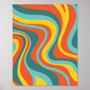 Retro 70s snurrar bakgrunden poster