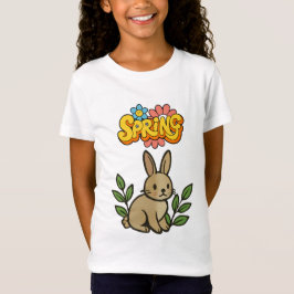 Retro 70s Spring Bunny Graphic Design T Shirt