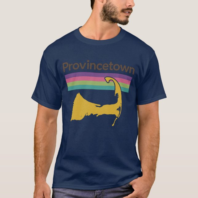 Retro 70s-stil souvenir Provincetown T Shirt (Framsida)
