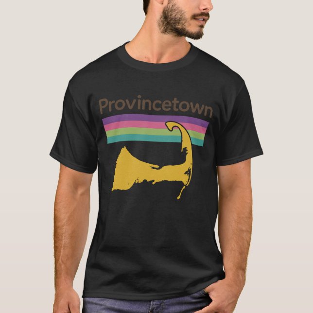 Retro 70s-stil souvenir Provincetown T Shirt (Framsida)