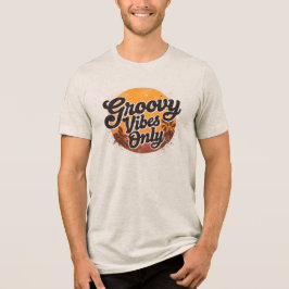 Retro 70s Sunset Palm Trees Groovy Vibes Only T Shirt