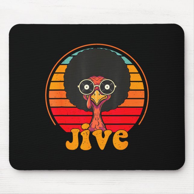Retro 70s Turkey Jive Afro Thanksgiving Family Men Musmatta (Framsidan)
