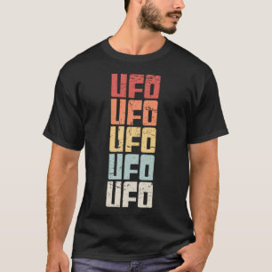 Retro 70S Ufo Alien Text T Shirt