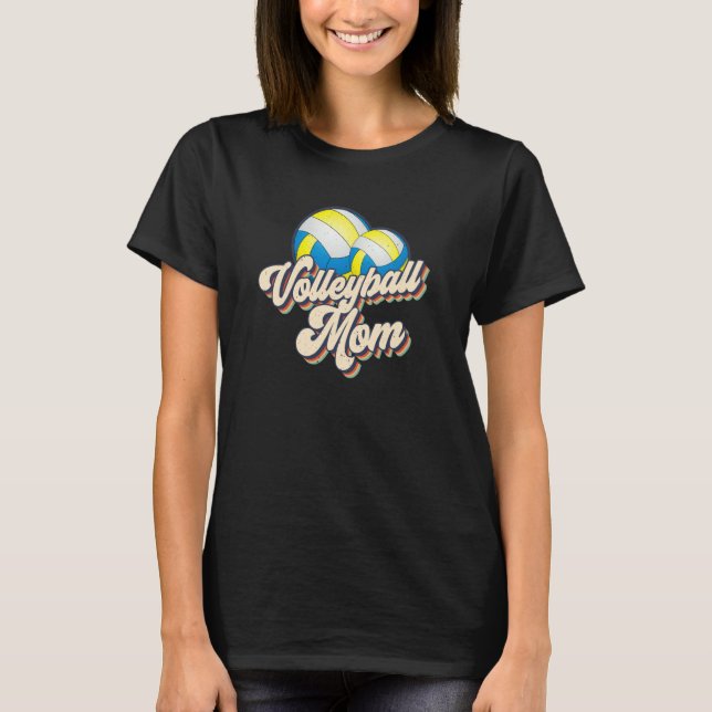 Retro 70s Volleyball Mom Cute Player Mama Team Spo T Shirt (Framsida)