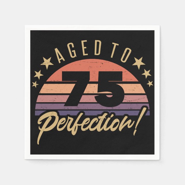 Retro 75:e Birthday Humor Pappersservett (Framsidan)