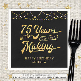 Retro 75:e födelsedag 75 år i Skapar Ljus Pappersservett