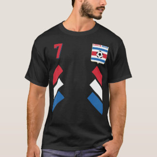Retro 7 Costa Rica Soccer Cos T Shirt