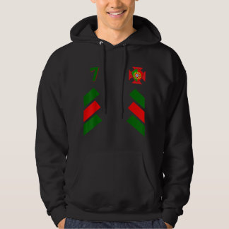 Retro 7 Portugisiska fotbollsfotbollsfotbollsfotbo Hoodie