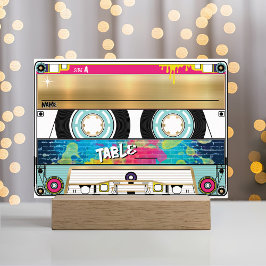 Retro 80:s 90:e Hip hop-Guld-kassettband Bröllop Placeringskort