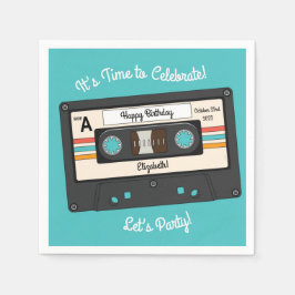 Retro 80:s 90-tums kassettbandssimulator-Födelseda Pappersservett