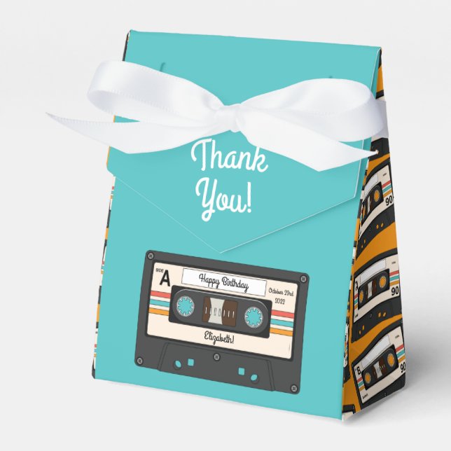 Retro 80:s 90-tums kassettbandssimulator-Födelseda Presentaskar (Framsidan Sidan)